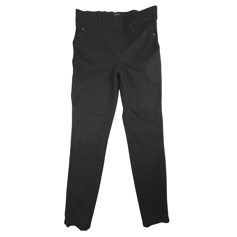 SPANX Ankle Skinny Jeans Womens L Tall Black High Rise Stretch Shaping